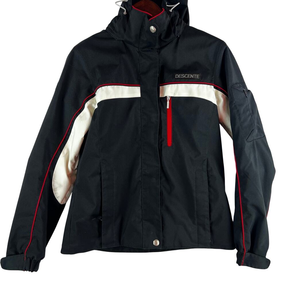 Descente Women's Sz 8 Black, White & Red Snowboarding / Ski / Winter Coat